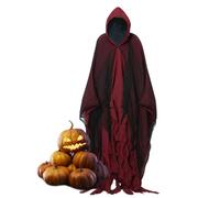 Mantello Halloween Adulto Tessuto In Lino Design A Rete Bianca Horror | Unisex Riutilizzabile Per Balli A Tema, Giochi Di Ruolo, Feste Halloween, Cosplay, Eventi Spettrali