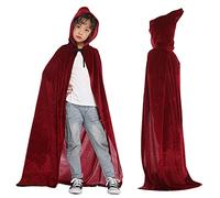 Mantello Halloween Bambino con Cappuccio Lungo Capo Costume Costume Medievale Strega Bambina Mantello da Vampiro per Bambino di Travestimento Cosplay Feste in Famiglia Carnevale Masquerade Vestiti