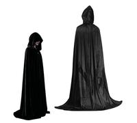 Mantello Halloween, Costume Halloween per Adulto e Bambini, Mantello con Cappuccio per Vampiro, Strega, Batman, Mietitore, Diavolo e Vestito, Travestimento Halloween e Carnevale