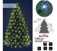 Mantello Luminoso Albero di Natale 198 LED 1.8 e 2.10 m Luce Multicolore