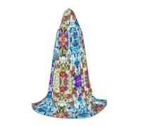 Mantello lungo con cappuccio a forma di pesce subacqueo, per adolescenti, strega, vampiro, cosplay, feste, Halloween, Natale, stampato