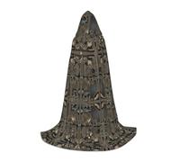 Mantello lungo con cappuccio con ingranaggi meccanici steampunk per adolescenti, strega, vampiro, cosplay, feste, Halloween, Natale, stampato