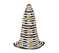 Mantello lungo stampato a righe con scritta "Don'T Kill My Vibe", per adolescenti, strega, vampiro, cosplay, feste, Halloween, Natale