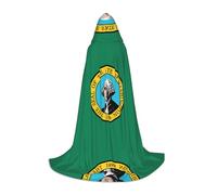 Mantello lungo stampato con bandiera Washington per adolescenti, strega, vampiro, cosplay, feste, Halloween, Natale