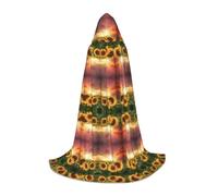 Mantello lungo stampato con girasoli, luce solare, per adolescenti, strega, vampiro, cosplay, feste, Halloween, Natale