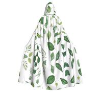 Mantello lungo unisex con cappuccio per adulti, foglie di eucalipto, poncho per costumi di Halloween per uomini e donne, costume di carnevale per adulti per Halloween, cosplay e feste da strega e va