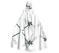 Mantello lungo unisex con cappuccio per adulti, simpatica libellula, poncho con mantello per costume di Halloween per uomini e donne, costume per adulti per Halloween, cosplay e feste da strega e va
