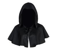 Mantello Mantello con Cappuccio Halloween per Adulti, Cappello con Cappuccio Gotico Medievale Unisex, Mantello Mago Strega Corto con Cappuccio Vintage, Mantello Monaco per Festa di Natale Cosplay