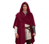 Mantello medievale con cappuccio Dark Cape Knight Costume
