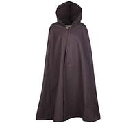 Mantello medievale con cappuccio per bambini - ideale per costumi vichinghi o giochi di ruolo dal vivo (LARP) - marrone - 4-5 anni