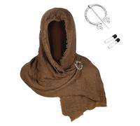 Mantello medievale da donna e uomo, costume di Halloween, mantello corto con cappuccio, steampunk, gotico, per mago, vampiro, LARP, vichingo, cosplay, feste in maschera, O marrone, Taglia unica