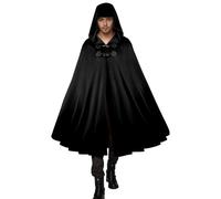 Mantello medievale da uomo vintage rinascimentale vittoriano con cappuccio cloak vintage gotico Witch Wizard Victorian Lungo Tinta unita Mantello Vampiro Mantello con cappuccio Robe Cosplay Cape