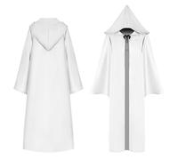 Mantello Medievale Lungo con Cappuccio Maschera Carnevale Cosplay Cape CAPEMAX1