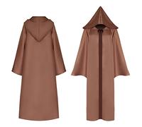 Mantello Medievale Lungo con Cappuccio Maschera Carnevale Cosplay Cape CAPEMAX1