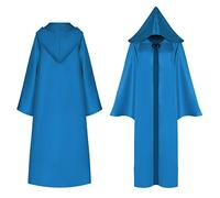 Mantello Medievale Lungo con Cappuccio Maschera Carnevale Cosplay Cape CAPEMAX1