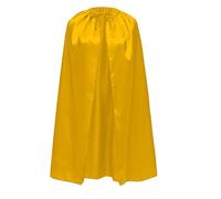 Mantello nero con cappuccio per costume vampiro uomo, mantello medievale donna per Halloween, mantello reversibile nero rosso verde viola blu per costume da strega 140 cm, Strato Satin Giallo, M/140CM