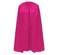 Mantello nero con cappuccio per costume vampiro uomo, mantello medievale donna per Halloween, mantello reversibile nero rosso verde viola blu per costume da strega 140 cm, Mantello Satin Fucsia, S
