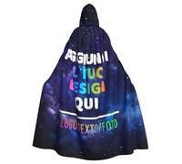 Mantello Nero con Cappuccio Personalizzata con Foto Testo Mantello Halloween Personalizzato Cosplay con Immagine e Nome Regalo Divertente, Costume Adulto per Festa in Maschera e Festa di Famiglia