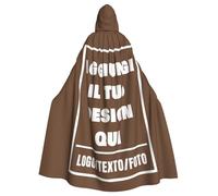 Mantello Nero con Cappuccio Personalizzata con Foto Testo, Mantello Personalizzato con Nome, Costume Halloween Donna Regalo Divertente per Natale, per lui, per lei, coppia, amici, per la Mascherata