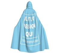 Mantello Nero Con Cappuccio Personalizzato con Foto Testo Mantello Personalizzata il tuo Costumi Halloween, per Mascherata e Festa di Matrimonio-Regalo Divertente per Adulto, Lui, Lei, Coppia o Amici