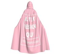 Mantello Nero Con Cappuccio Personalizzato con Foto Testo Mantello Personalizzata il tuo Costumi Halloween, per Mascherata e Festa di Matrimonio-Regalo Divertente per Adulto, Lui, Lei, Coppia o Amici