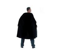 Mantello Nero in Taffetà 135 cm - Costume per Bambini, in Busta con Gancio