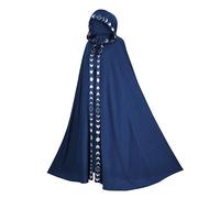 Mantello nero|Mantello da mago, con cappuccio, nero, unisex 2XL-3XL | Tessuto morbido, vestibilità unisex, per mascherate di Halloween