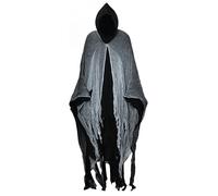 Mantello nero per Halloween, costume da vampiro medievale, mantello con cappuccio, lungo mantello per Halloween, costume da donna, spaventoso, fantasma, mantello da uomo, carnevale, Halloween, Natale
