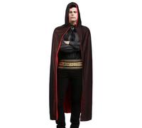 Mantello per costume di Halloween, mantello reversibile da vampiro per Halloween, uomo e donna, design nero e rosso, design a doppia faccia, cinturino regolabile, cappuccio oversize