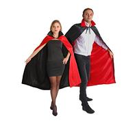 Mantello reversibile vampiro con bavero (Taglia unica adulto), rosso/nero