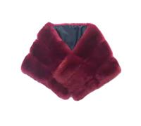 Mantello scialle avvolgente in finta pelliccia, lungo cloal per l'inverno, accessorio per cappotto con colletto in finta pelliccia, sciarpa da donna per feste (red, 1pcs)