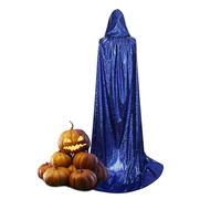 Mantello unisex con cappuccio a lunghezza intera, mantello di Halloween con cappuccio lucido, morbido costume da donna - elegante mantello unisex con cappuccio per Halloween Natale cosplay E