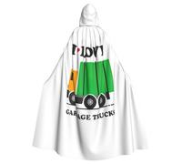 Mantello unisex con stampa I Love Garbage Trucks, leggero e traspirante, per Halloween, cosplay, lunghezza intera, con cappuccio