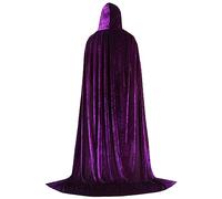 Mantello unisex in velluto tinta unita per adulti, strega mago, principe mantello da uomo, costume da Halloween per giochi di ruolo, abbigliamento per festival, cosplay, abbigliamento a tema medievale
