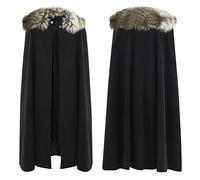 Mantello Unisex Vichingo con Pelliccia Sintetica - Abbigliamento Medievale da Donna E da Uomo, Capo da Uomo, Costume Hobbit, Abbigliamento Largo, Abbigliamento Vichingo Regali