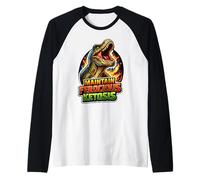 Mantenere la chetosi feroce T Rex Keto Humor Maglia con Maniche Raglan