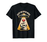 Mantenere una mente aperta UFO Skull Love Beam Maglietta