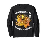 Mantengo Le Persone in Vita My Koi Keep Me Balanced Funny Doctor Maglia a Manica