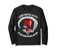 Mantengo Le Persone in Vita My Koi Keep Me Balanced Funny Doctor Maglia a Manica