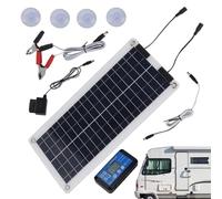 Mantenitore Caricabatteria Per Auto Solare Da 100 W - Doppia Uscita Di Alimentazione USB | Pannello Di Ricarica Di Mantenimento 12v 24v Con Clip A Per Presa Sigaretta, Alimentazione Imperm