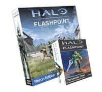mantic | Halo: Flashpoint - Recon Edition Starter Set + Master Chief Miniature | Gioco tattico di miniature da tavolo | 8 spartani non verniciati, Card Terrain, dadi e carte | Con figura Master Chief