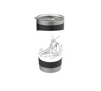 Mantide Line Art Entomologo Bicchiere termico in acciaio inox doppia parete
