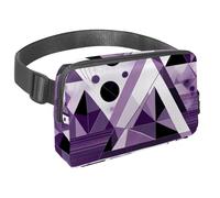 Mantieni i tuoi oggetti essenziali al sicuro e accessibili con la nostra borsa a tracolla, il marsupio da viaggio definitivo, geometrico astratto viola, Multicolore#01, 1.5x9.0x5.9in/4x23x15cm