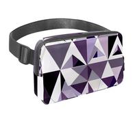 Mantieni i tuoi oggetti essenziali al sicuro e accessibili con la nostra borsa a tracolla, il marsupio da viaggio definitivo, geometrico astratto viola, Multicolore#08, 1.5x9.0x5.9in/4x23x15cm