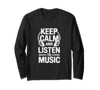 Mantieni la Calma e Ascolta la Musica Maglia a Manica