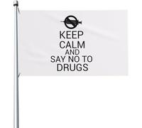 Mantieni La Calma E Dì No Alla Droga Garden Flag Con 2 Occhielli Bandiere Di Benvenuto Resistente Alle Intemperie Bandiere Da Giardino Per Fattoria Interni All'Aperto 90X150Cm