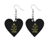 Mantieni la calma e fidati di me, sono un avvocato. Orecchini classici in legno, pendenti artistici leggerissimi, ganci per orecchini, gioielli vintage per donna.