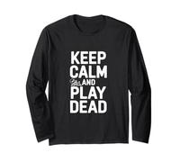 Mantieni la Calma e Gioca a Dead Funny Gamer Humor Maglia a Manica