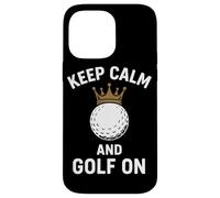 Mantieni la calma e gioca a golf con la pallina da golf Crown Custodia per iPhone 14 Pro Max