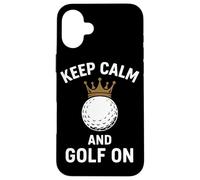 Mantieni la calma e gioca a golf con la pallina da golf Crown Custodia per iPhone 16 Plus
